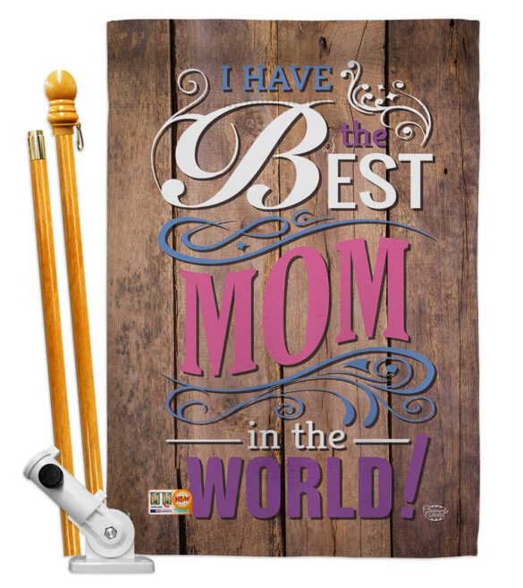 Best Mom in the World - Mother's Day Summer Vertical Impressions Decorative Flags HG191095 Made In USA - Image 5