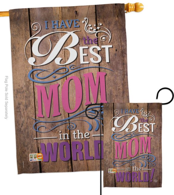 Best Mom in the World - Mother's Day Summer Vertical Impressions Decorative Flags HG191095 Made In USA - Image 3