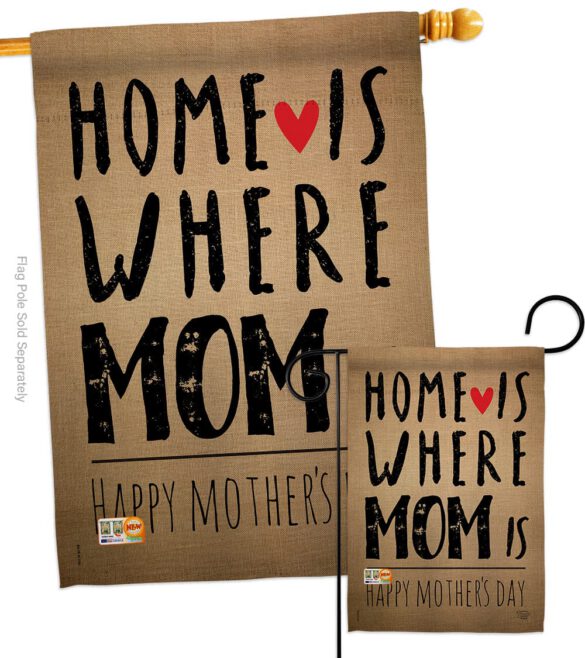 Home is Where Mom Is - Mother's Day Summer Vertical Impressions Decorative Flags HG192066 Made In USA - Image 3