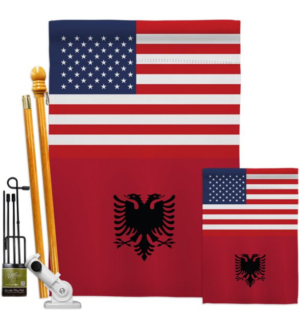 Albania US Friendship - Nationality Flags of the World Vertical Impressions Decorative Flags HG140272 Made In USA - Image 7