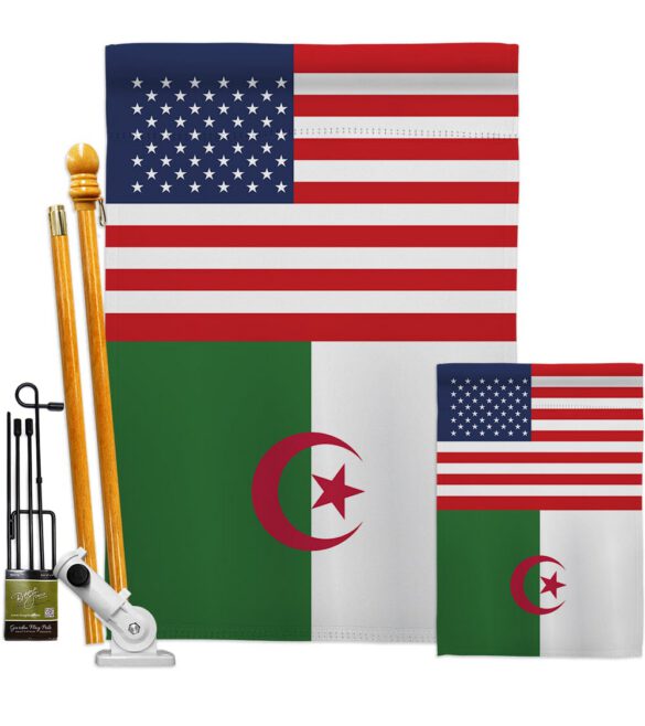 Algeria US Friendship - Nationality Flags of the World Vertical Impressions Decorative Flags HG140274 Made In USA - Image 7