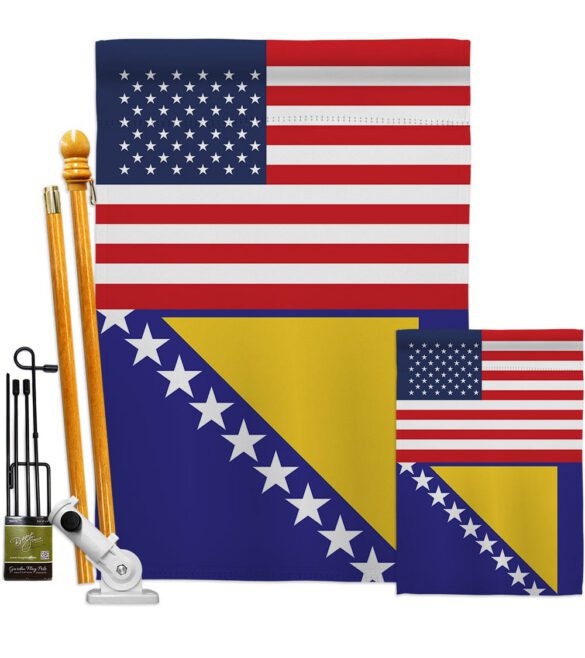 Bosnia-Herzegovina US Friendship - Nationality Flags of the World Vertical Impressions Decorative Flags HG140310 Made In USA - Image 6