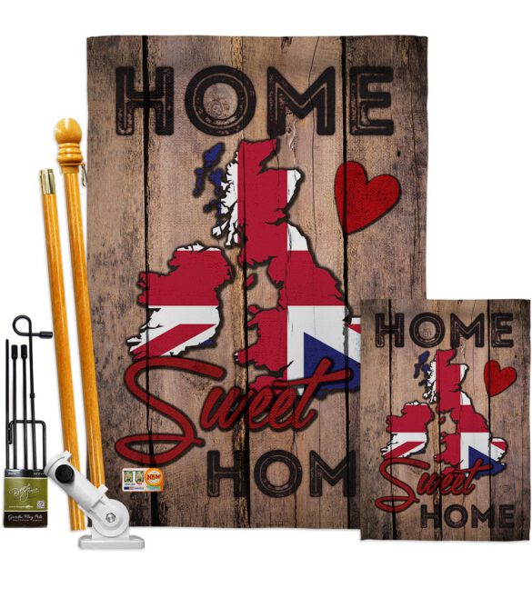 Country UK Home Sweet Home - Nationality Flags of the World Vertical Impressions Decorative Flags HG192030 Made In USA - Image 6