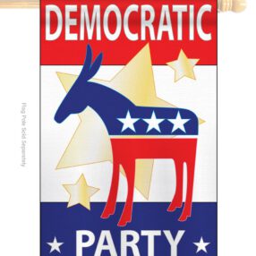 Democratic Party - Nationality Flags of the World Vertical Applique Decorative Flags HG108024