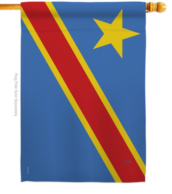 DR Congo - Nationality Flags of the World Vertical Impressions Decorative Flags HG108291 Made In USA - Image 2