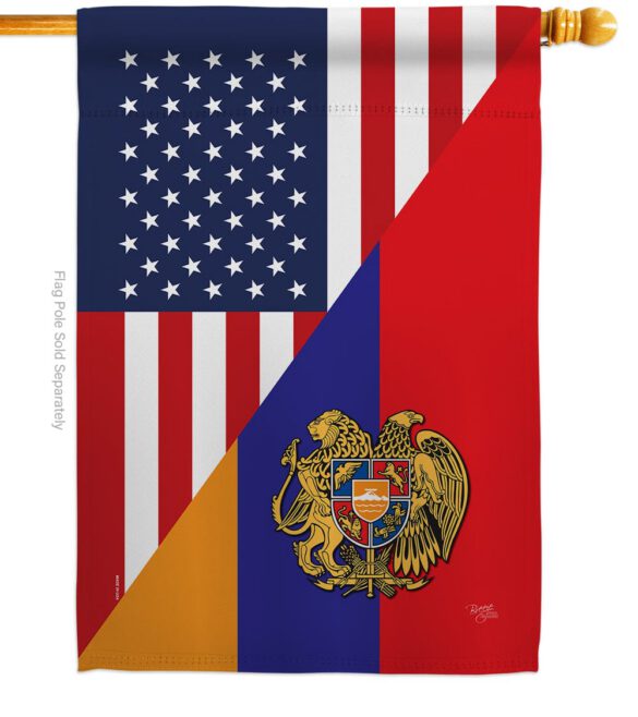 Armenia US Friendship - Nationality Flags of the World Vertical Impressions Decorative Flags HG108482 Made In USA - Image 3