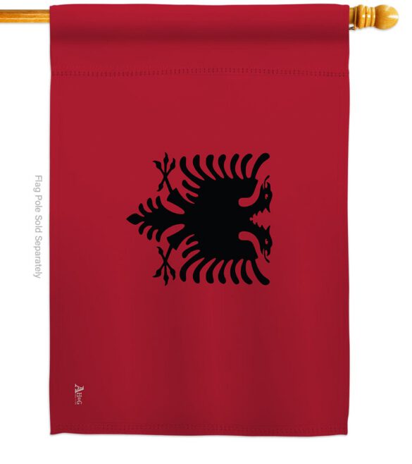 Albania - Nationality Flags of the World Vertical Impressions Decorative Flags HG140003 Made In USA - Image 3