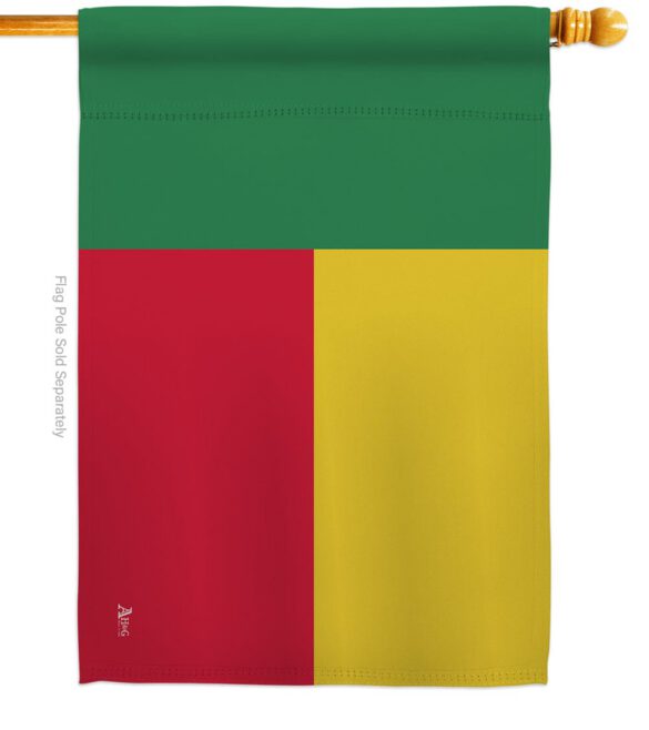 Benin - Nationality Flags of the World Vertical Impressions Decorative Flags HG140029 Made In USA - Image 2