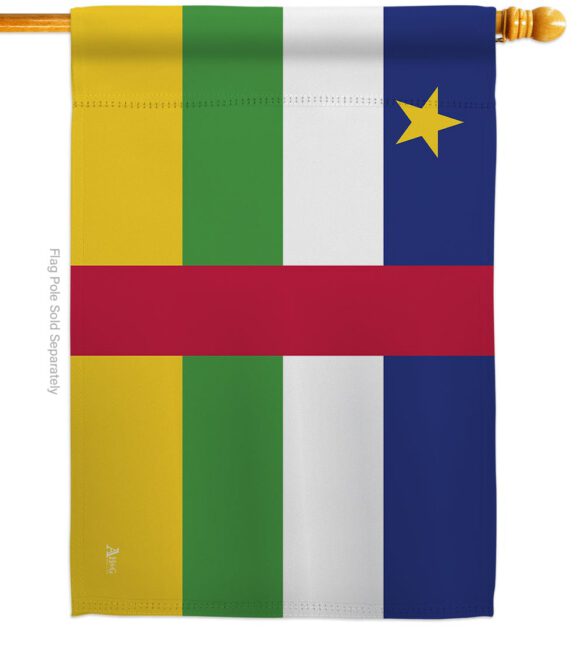 Central African Rep. - Nationality Flags of the World Vertical Impressions Decorative Flags HG140049 Made In USA - Image 2