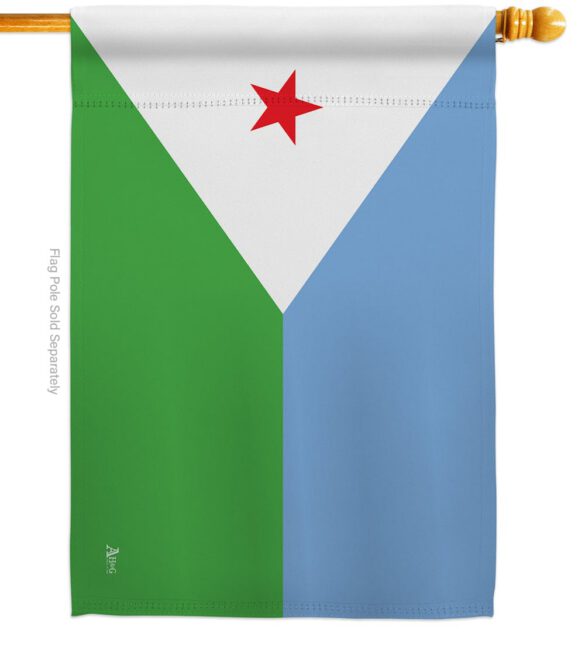 Djibouti - Nationality Flags of the World Vertical Impressions Decorative Flags HG140068 Made In USA - Image 2