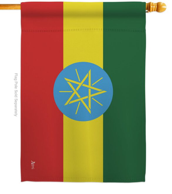 Ethiopia - Nationality Flags of the World Vertical Impressions Decorative Flags HG140080 Made In USA - Image 2