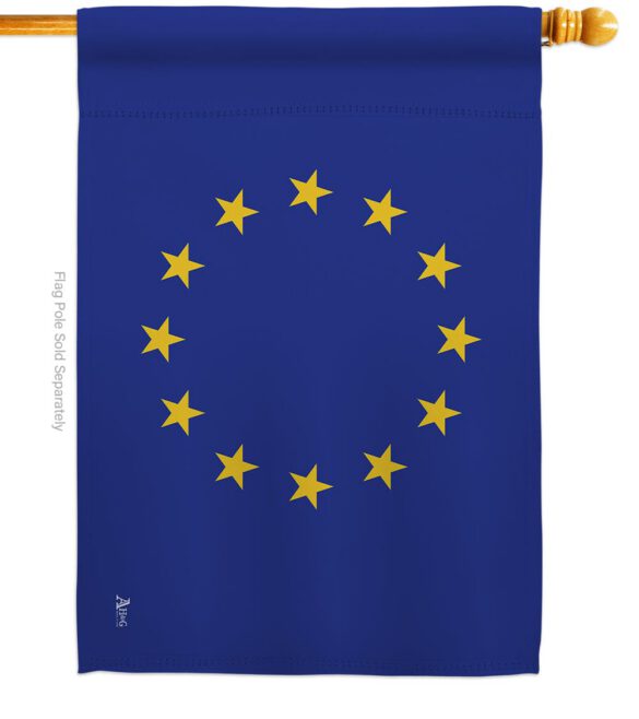 European - Nationality Flags of the World Vertical Impressions Decorative Flags HG140081 Made In USA - Image 2
