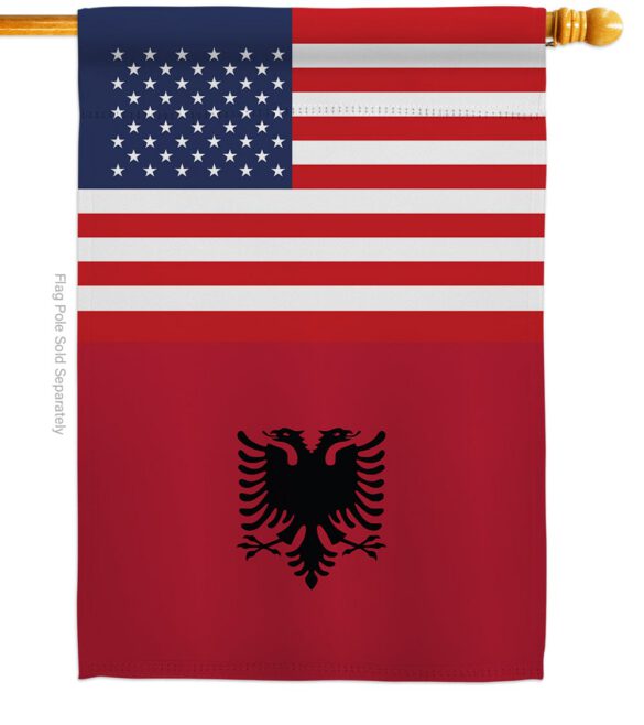 Albania US Friendship - Nationality Flags of the World Vertical Impressions Decorative Flags HG140272 Made In USA - Image 3
