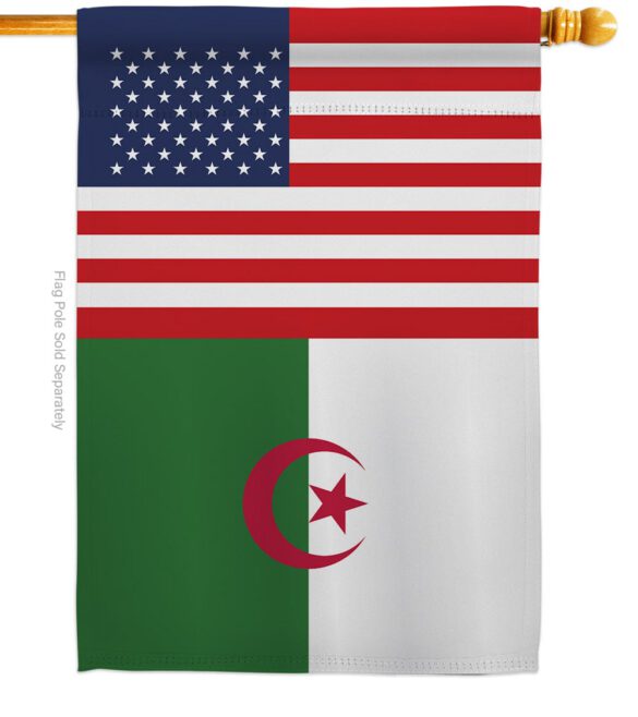 Algeria US Friendship - Nationality Flags of the World Vertical Impressions Decorative Flags HG140274 Made In USA - Image 3