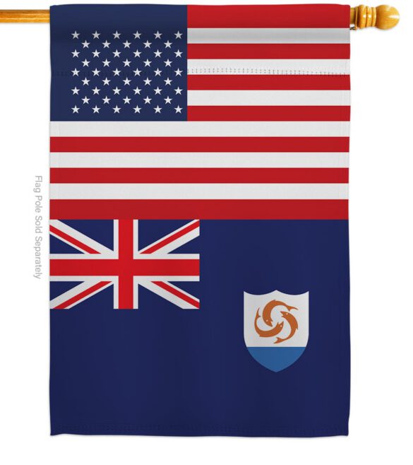Anguilla US Friendship - Nationality Flags of the World Vertical Impressions Decorative Flags HG140277 Made In USA - Image 3