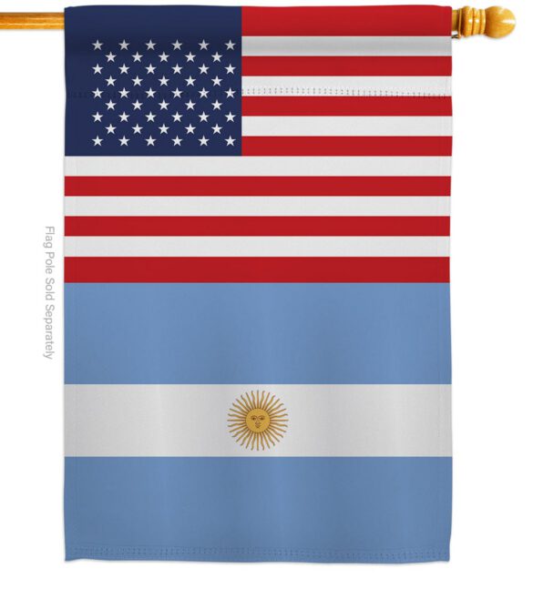 Argentina US Friendship - Nationality Flags of the World Vertical Impressions Decorative Flags HG140280 Made In USA - Image 3