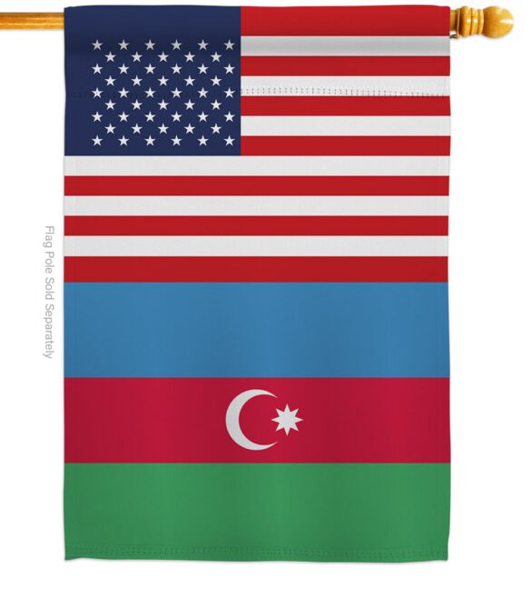 Azerbaijan US Friendship - Nationality Flags of the World Vertical Impressions Decorative Flags HG140287 Made In USA - Image 3