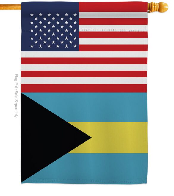 Bahamas US Friendship - Nationality Flags of the World Vertical Impressions Decorative Flags HG140289 Made In USA - Image 3