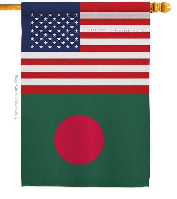 Bangladesh US Friendship - Nationality Flags of the World Vertical Impressions Decorative Flags HG140291 Made In USA - Image 3
