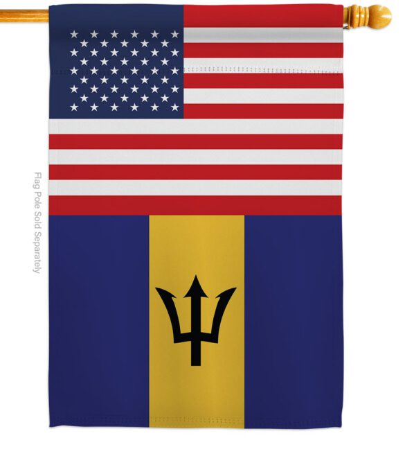 Barbados US Friendship - Nationality Flags of the World Vertical Impressions Decorative Flags HG140292 Made In USA - Image 3