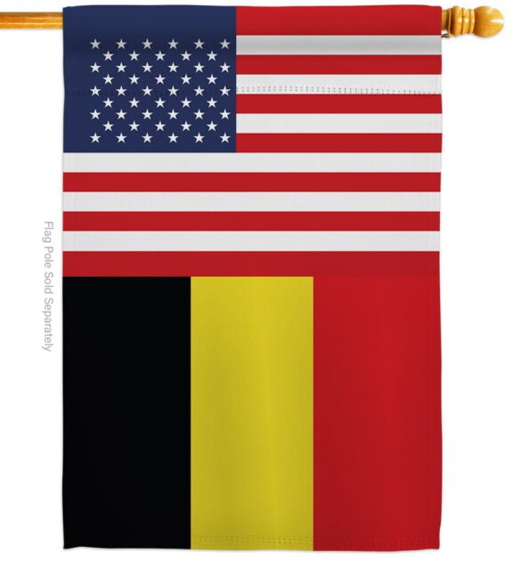 Belgium US Friendship - Nationality Flags of the World Vertical Impressions Decorative Flags HG140296 Made In USA - Image 2