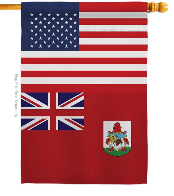 Bermuda US Friendship - Nationality Flags of the World Vertical Impressions Decorative Flags HG140299 Made In USA - Image 2