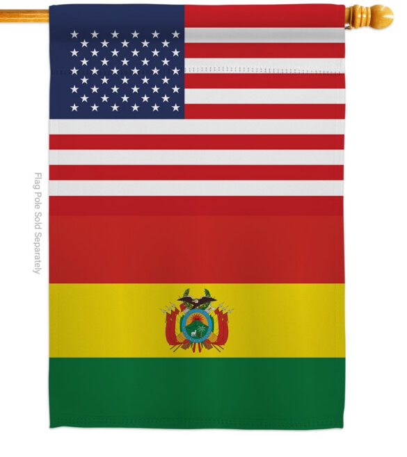 Bolivia US Friendship - Nationality Flags of the World Vertical Impressions Decorative Flags HG140308 Made In USA - Image 2