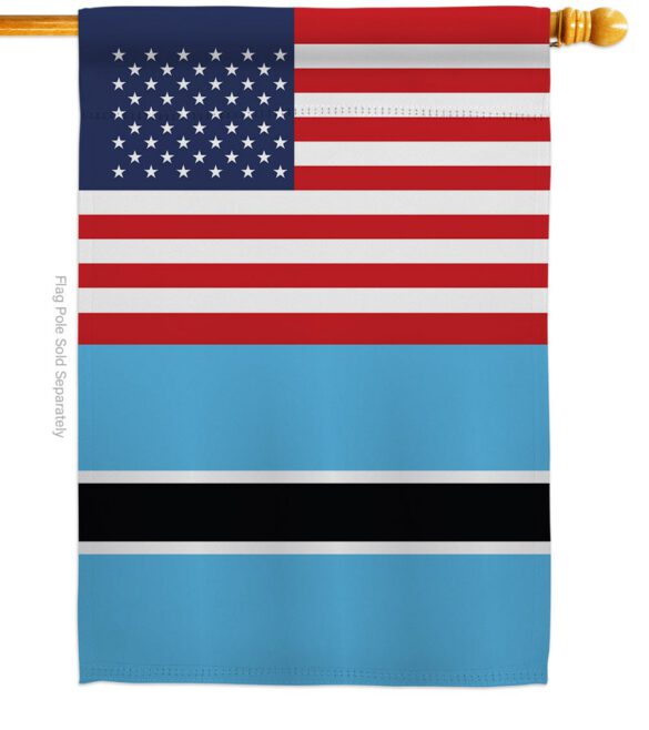 Botswana US Friendship - Nationality Flags of the World Vertical Impressions Decorative Flags HG140311 Made In USA - Image 2