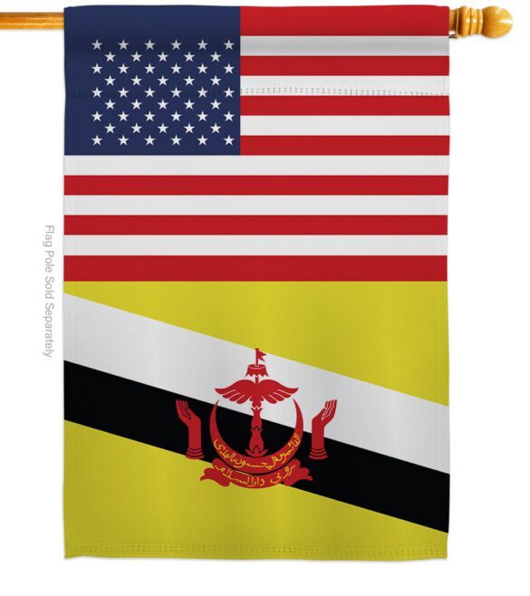 Brunei US Friendship - Nationality Flags of the World Vertical Impressions Decorative Flags HG140322 Made In USA - Image 2