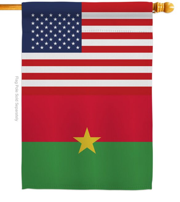 Burkina Faso US Friendship - Nationality Flags of the World Vertical Impressions Decorative Flags HG140324 Made In USA - Image 2