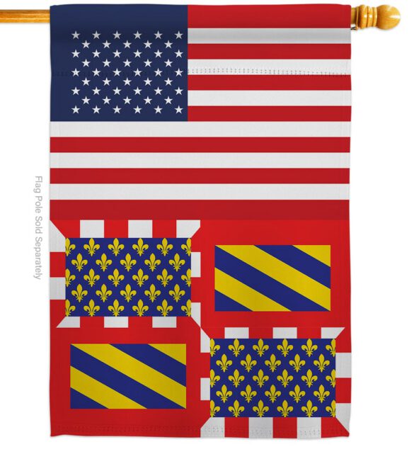 Burgundy US Friendship - Nationality Flags of the World Vertical Impressions Decorative Flags HG140325 Made In USA - Image 2