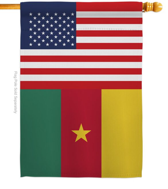 Cameroon US Friendship - Nationality Flags of the World Vertical Impressions Decorative Flags HG140328 Made In USA - Image 2