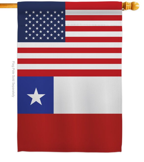 Chile US Friendship - Nationality Flags of the World Vertical Impressions Decorative Flags HG140335 Made In USA - Image 2