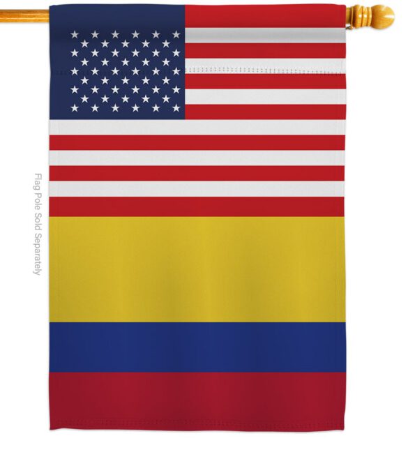 Colombia US Friendship - Nationality Flags of the World Vertical Impressions Decorative Flags HG140339 Made In USA - Image 2