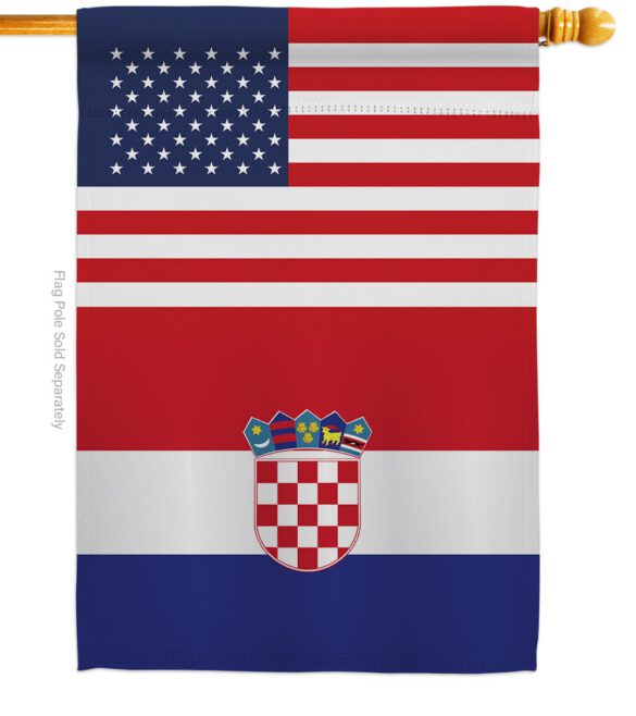 Croatia US Friendship - Nationality Flags of the World Vertical Impressions Decorative Flags HG140349 Made In USA - Image 2