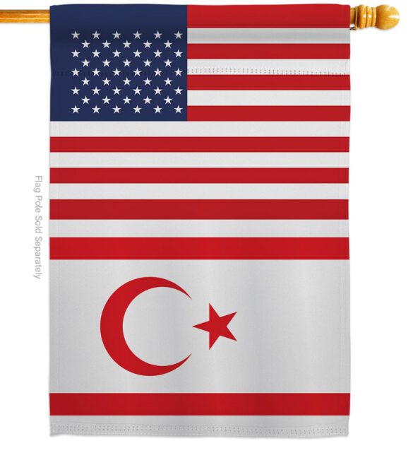 Cyprus Northern US Friendship - Nationality Flags of the World Vertical Impressions Decorative Flags HG140356 Made In USA - Image 2