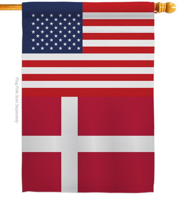 Denmark US Friendship - Nationality Flags of the World Vertical Impressions Decorative Flags HG140358 Made In USA - Image 2