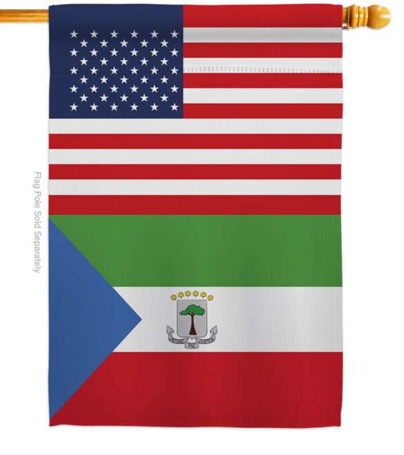 Equatorial Guinea US Friendship - Nationality Flags of the World Vertical Impressions Decorative Flags HG140369 Made In USA - Image 2
