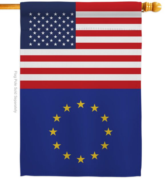 European US Friendship - Nationality Flags of the World Vertical Impressions Decorative Flags HG140373 Made In USA - Image 2