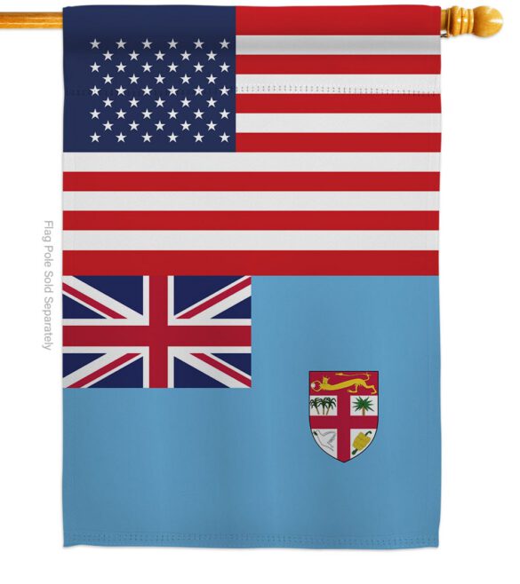 FIJI US Friendship - Nationality Flags of the World Vertical Impressions Decorative Flags HG140377 Made In USA - Image 2