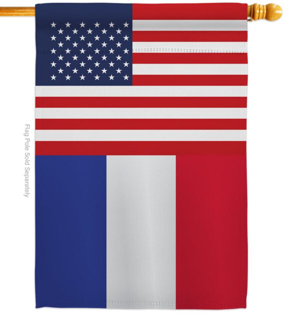 France US Friendship - Nationality Flags of the World Vertical Impressions Decorative Flags HG140379 Made In USA - Image 2