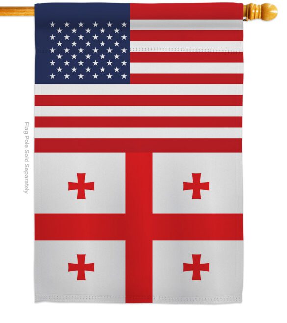 Georgia Republic US Friendship - Nationality Flags of the World Vertical Impressions Decorative Flags HG140382 Made In USA - Image 2