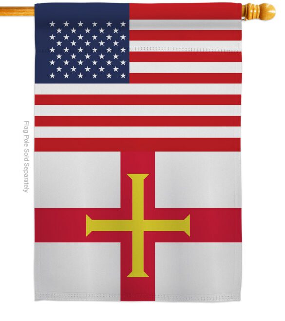 Guernsey US Friendship - Nationality Flags of the World Vertical Impressions Decorative Flags HG140392 Made In USA - Image 2
