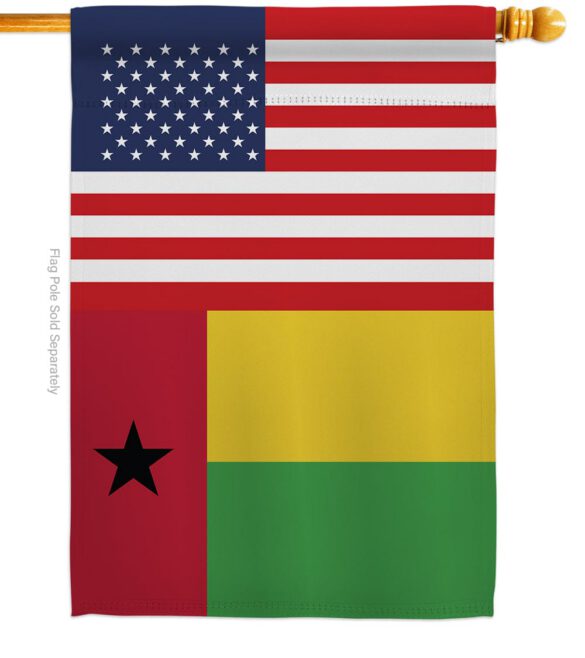 Guinea-Bissau US Friendship - Nationality Flags of the World Vertical Impressions Decorative Flags HG140394 Made In USA - Image 2