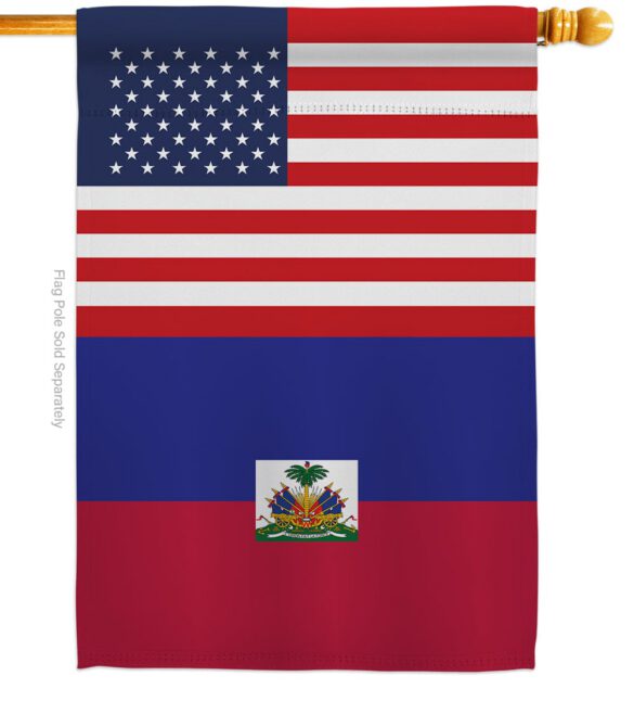 Haiti US Friendship - Nationality Flags of the World Vertical Impressions Decorative Flags HG140396 Made In USA - Image 2