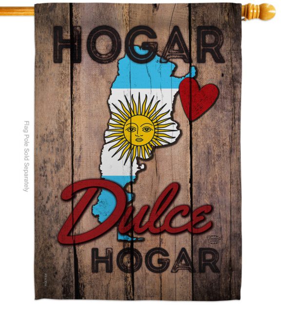 Country Argentina Hogar Dulce Hogar - Nationality Flags of the World Vertical Impressions Decorative Flags HG191163 Made In USA - Image 2
