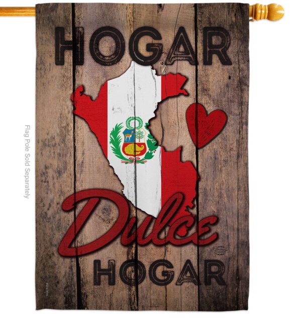 Country Peru Hogar Dulce Hogar - Nationality Flags of the World Vertical Impressions Decorative Flags HG191165 Made In USA - Image 2