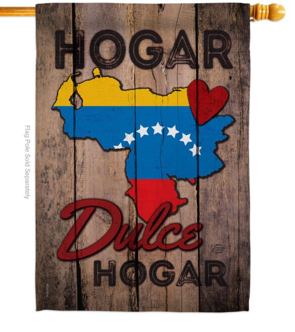 Country Venezuela Hogar Dulce Hogar - Nationality Flags of the World Vertical Impressions Decorative Flags HG191168 Made In USA - Image 2