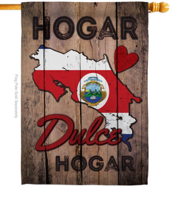 Country Costa Rica Hogar Dulce Hogar - Nationality Flags of the World Vertical Impressions Decorative Flags HG191169 Made In USA - Image 2