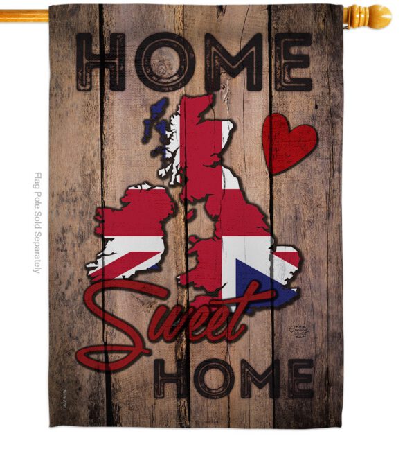 Country UK Home Sweet Home - Nationality Flags of the World Vertical Impressions Decorative Flags HG192030 Made In USA - Image 2